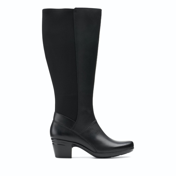 CLARKS Shoes - NEW Clarks Emslie Emmaws Knee High Black Leather Womens Boots knee high Size 6